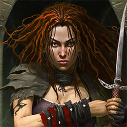 BrowserQuests monster depiction (Female Adept Cutthroat)