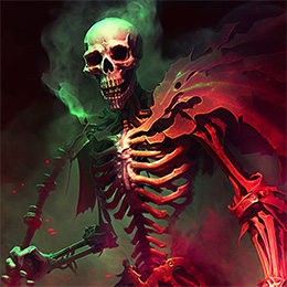 BrowserQuests monster depiction (Crimson Skeleton)