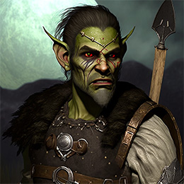 InfiniQuests monster depiction (Half-Orc Bandit)
