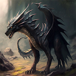 BrowserQuests monster depiction (Young Black Dragon)
