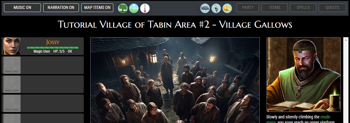 Partial screenshot from the BrowserQuests online role-playing game system Partial screenshot from the BrowserQuests online role-playing game system