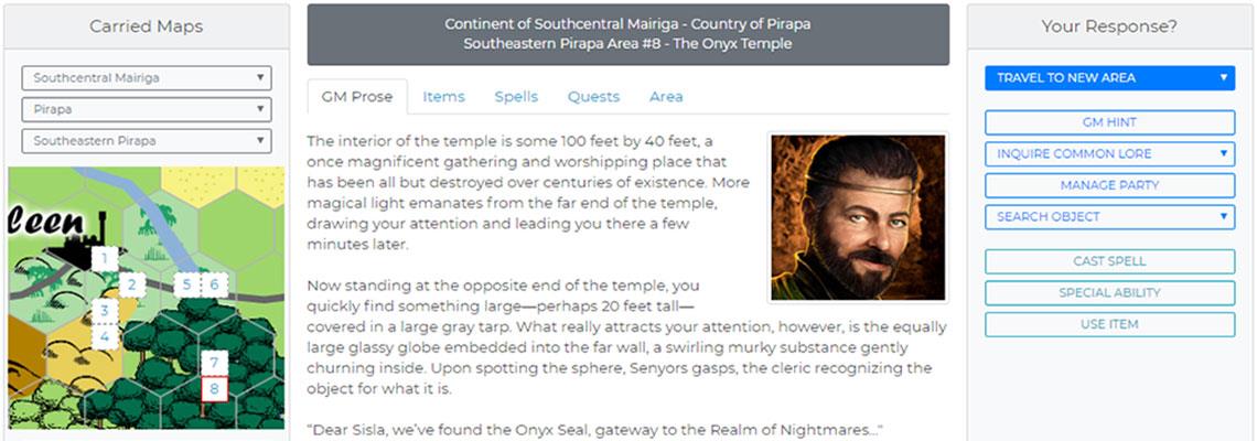 Partial screenshot from the BrowserQuests online role-playing game system
