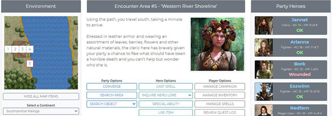 Partial screenshot from the BrowserQuests online role-playing game system